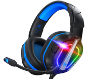 Fachixy FC200 Cascos Gaming para PS5, PS4, PC, Xbox One, Switch, Auriculares Gaming Cancelacin de Ruido, Cascos con Microfono Estreo Sonido, Cascos para PS5 con 3.5mm Jack con Luz RGB (Azul)