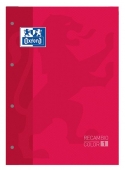 Oxford, Hojas Cuadriculadas, Recambio Cuadr�cula 5x5, Tapa Blanda, 80 hojas, Color Rojo Encolado
