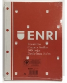 RECAMBIO 100 HOJAS PAUTA 3 MM 4 TALADROS. CUARTO