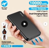 BATERIA EXTERNA EREGON NEGRA 10.000MAH 5V. 2.4A