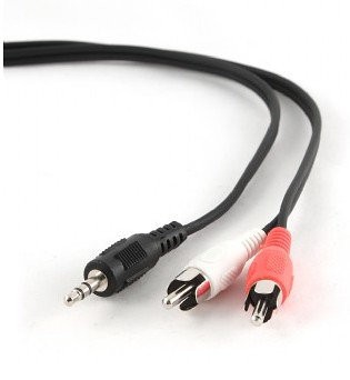 Gembird 1.5m, 3.5mm/2xRCA, M/M, 3.5mm, 2 x RCA, Macho/Macho, Negro, Rojo, Color blanco