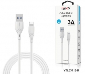 CABLE 3A 1M LIGHTNING BLANCO