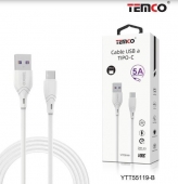 CABLE SUPERCHARGE 5A 1M TIPO C BLANCO