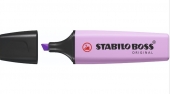 Stabilo Boss 70 Pastel Rotulador Marcador Fluorescente - Trazo entre 2 y 5mm - Recargable - Tinta con Base de Agua - Color Brisa Violeta