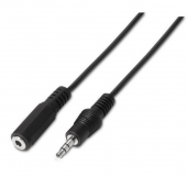 A128-0146 – Cable Audio Est�reo, JACK 3.5/M-JACK 3.5/H, Negro, 3.0 Metros
