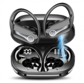 JESEBANG AURICULARES INALAMBRICOS DEPORTIVOS, AURICULARES BLUETOOTH 5.3 HIFI EST�REO CASCOS DUAL LED PANTALLA, LLAMADAS NITIDAS CON HD MICR�FONO, CONTROLADORES 13 MM BASS POTENTES