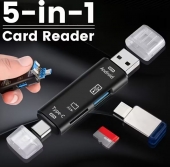 Adaptador OTG 5 en 1 Lector de Tarjetas de Memoria USB Tipo C/USB/Micro USB/TF/SD | Mejora el Rendimiento del Tel�fono M�vil, Soporta M�ltiples Tipos de Tarjetas