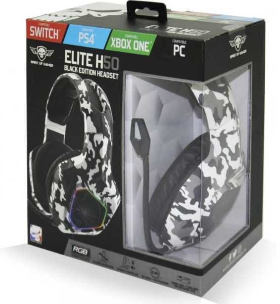 Auriculares Gaming con Micrófono Spirit of Gamer Elite-H50/ Jack 3.5/ Camuflaje Ártico
