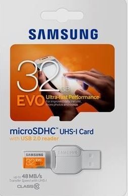 MicroSDHC Samsung EVO 32GB Class 10 memoria flash + adaptador usb
