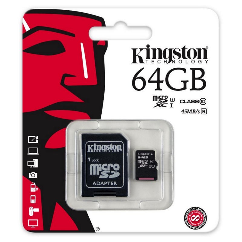 TARJETA MICRO SD KINGSTON 64GB CLASE10