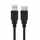 Cable Alargador USB 2.0 Nanocable 10.01.0203-BK/ USB Macho - USB Hembra/ 1.8m/ Negro