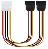 NANOCABLE 10.19.0102 - Cable SATA alimentacin MOLEX a 2 SATA, 4pin/M-2xSATA/H, macho-hembra, 30cm