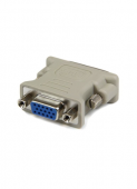 Conector Conversor DVI-I a VGA - DVI-I Macho - HD15 Hembra - Blanco, DVI-I, VGA, Beige