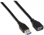 AISENS A105-0041 - Cable Extensi�n USB 3 (1 m, Apto para Carcasa Externa, Juegos de Consola, C�maras Digitales, C�mara Web, impresoras y Rat�n) Color Negro