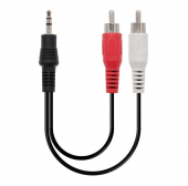 Cable Est�reo Nanocable 10.24.0300/ Jack 3.5 Macho - 2x RCA Macho/ 30cm/ Negro