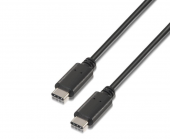 Cable USB 2.0 Tipo-C Aisens A107-0056/ USB Tipo-C Macho - USB Tipo-C Macho/ 1m/ Negro