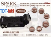 SPARK - Receptor-Grabador TDT-T2 Mando Distancia USB 2.0 HDMI DVB-T2 FULL HD