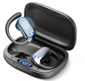 ELECGO Auriculares Inalmbricos Deportivos, 5.4 HiFi Estreo Auriculares Inalambricos Bluetooth, 60H con Pantalla LED, IP7 Impermeable, Reduccin de Ruido Cascos, para Correr, Hacer Deporte