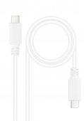 Cable USB 2.0 3A, tipo USB-C/M-USB-C/M, Blanco, 1 m