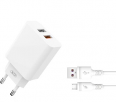 XO L67 PACK CARGADOR DE CORRIENTE 1X USB-A 18W CARGA RAPIDA 3.0, 1X USB-A + CABLE USB-A A MICROUSB