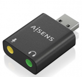 A106-0768 – Conversor USB-A a Audio 48Khz, USB-A/M-2xJack 3.5/H, Negro