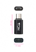 Adaptador Micro USB a USB-C, Micro B/M- USB-C/H, Negro 10.02.0014