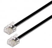 AISENS A143-0320 - Cable de telfono (6P4C, M-M, 3 m) Color Negro