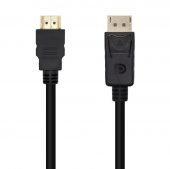 Cable Conversor Aisens A125-0459/ Displayport Macho - HDMI Macho/ 1m/ Negro