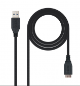 Cable USB 3.0, tipo A/M-Micro B/M, negro, 2.0m