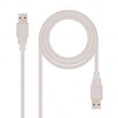 Cable USB 2.0 Nanocable 10.01.0302/ USB Macho - USB Macho/ 1m/ Beige