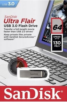 PENDRIVE SANDISK ULTRA FLAIR SDCZ73-064G-G46 64GB - USB 3.0 - CARCASA METALICA