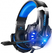 Bengoo G9000 Auriculares con Cable para Juegos, Auriculares estreo con Sonido Envolvente y Graves para PS5, PS4 PC, Mac Nintendo, Xbox One con micrfono, luz LED, cancelacin de Ruido (Azul)