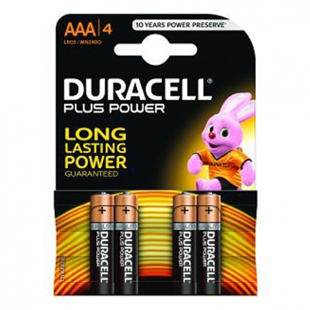 PACK DE 4 PILAS DURACELL PLUS POWER - LR3 - 1.5V - ALCALINA AAA