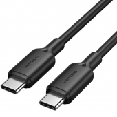 Cable USB 2.0 Tipo-C 3A Vention / Hasta 60W/ 480Mbps/ 1.5m/ Negro