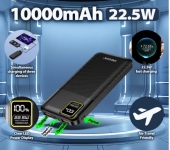 ENEGON Bater�a Port�til de 10000mAh con Carga R�pida - 22.5W PD Carga R�pida, Pantalla LED de Bater�a + Entrada USB-C/USB-A, Bater�a Externa Ultra Delgada para iPhone 17/16/15/14, Android, Samsung, Tabletas, Emergencias de Viaje y Exteriores