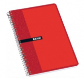 Cuaderno Enri , Dos lineas, Tapa Dura, 80 Hojas , Roja