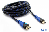Cable HDMI Mallado V.1.4 M/M 28AWG Azul/Negro 7.5M BIWOND