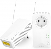 STRONG - Kit Powerline - Doble Toma PLC - PLC 600 Mbps + PLC WiFi 300 Mbps - Compatible Box/Router - 1 Puerto Ethernet + Enchufe Filtrado - Instalaci�n Plug & Play - Alta Velocidad - Blanco