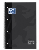 CUADERNO OXFORD ESPIRAL A4+ TAPA EXTRADURA - 80 HOJAS - 4 TALADROS - CUADRICULA 5X5 - 90GR - NEGRA