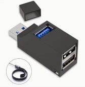 Hub USB 3.0 para Port�tiles, Mini Concentrador de Alta Velocidad, Negro, Dise�o Compacto, Compatible con PC y Conexiones USB, Accesorios para Ordenador, Soluci�n de Almacenamiento Port�til, Multidispositivo