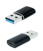 Adaptador USB-A 3.1 a USB-C, USB-A/M-USB-C/H, Negro