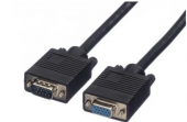 Cable VGA Roline de color Negro, con. A: VGA macho, con. B: VGA hembra, long. 3m
