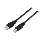 Cable USB 2.0 Impresora Aisens A101-0005/ USB Macho - USB Macho/ 1m/ Negro