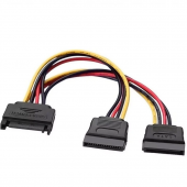 Cable Alimentaci�n Aisens A131-0353/ SATA Macho - 2x SATA Hembra/ 20cm/ Negro