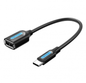 Vention Conversor CCSBB - USB Tipo-C Macho - USB Hembra - 15cm - Negro