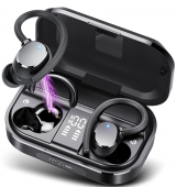 POMUIC Auriculares Inalmbricos Deportivos, 2023 Auriculares Bluetooth 5.3, 120H de Reproduccin con Cancelacion Ruido ENC, Auriculares Inalambricos IPX7 Impermeable, Carga Rpida USB-C Pantalla LED