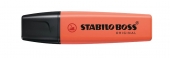 Stabilo Boss 70 Pastel Marcador Fluorescente - Trazo entre 2 y 5mm - Recargable - Tinta con Base de Agua - Color Rojo coral
