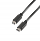 Cable USB 2.0 Tipo-C Aisens A107-0057/ USB Tipo-C Macho - USB Tipo-C Macho/ 2m/ Negro