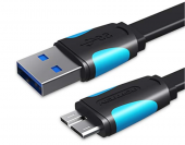 VENTION Flat USB 3.0 Tinned Copper Cable Super Speed Up to 5Gbps transmission (USB3.0 A to Micro B, 0.25 Meter)