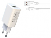 PACK CARGADOR CORRIENTE L85D 18W + CABLE TIPO C BLANCO XO